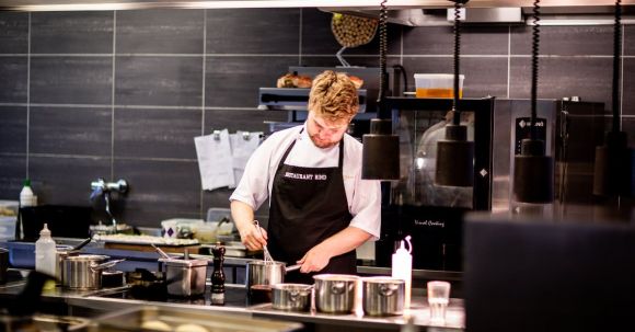 Restaurant Kitchen - Chef Cooking in the Kitchen