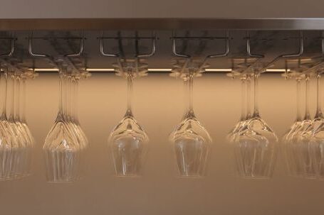 Bar Design - Goblets Hanging on Glass Rack